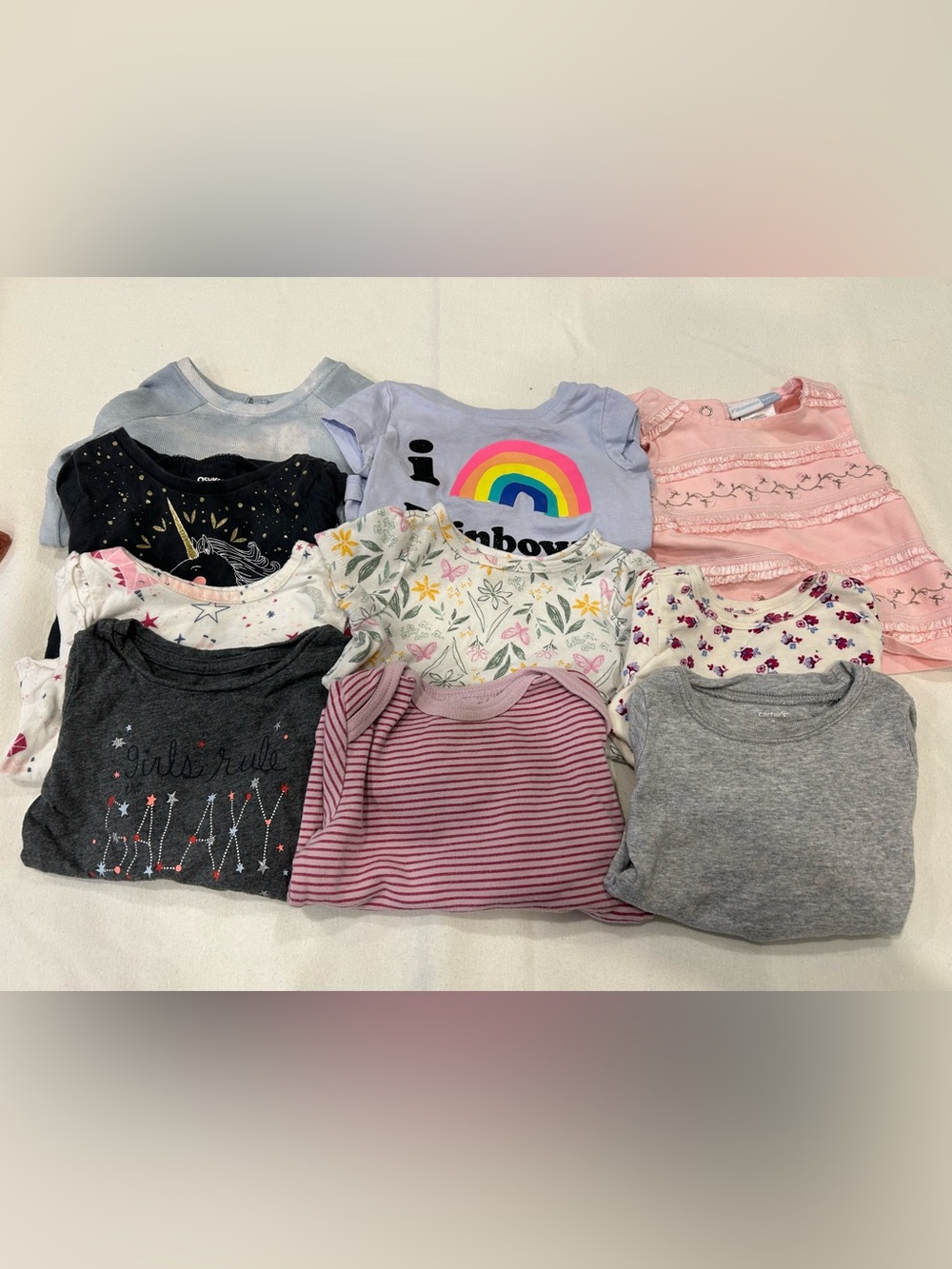 10 baby girl top bundle